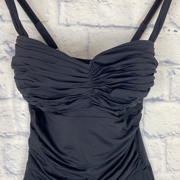 Bleu Rod Beattie black shirred skirt swimsuit 8 - Picture 2 of 7